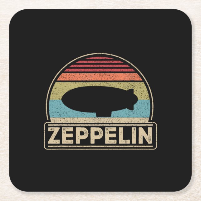 Zeppelin Vintag Retro Zeppelin Shirt Dirigible Rechteckiger Pappuntersetzer (Vorderseite)