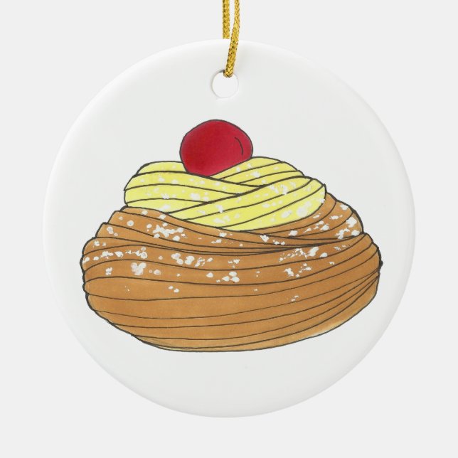ZEPPOLE Italienischer Teiggebäck Feinschmecker Keramik Ornament (Vorne)
