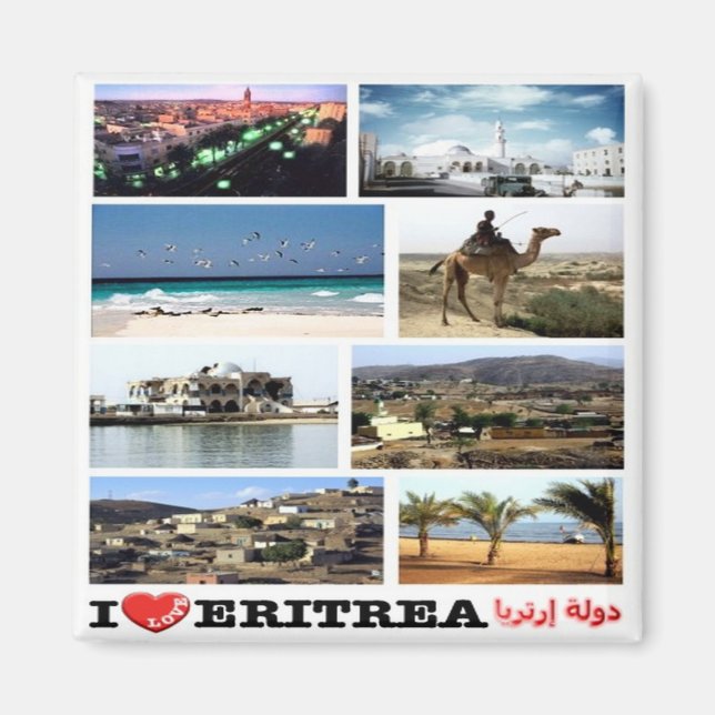 zER013 ERITREA, I Liebe, Mosaik, Afrika, Kühlschra Magnet (Vorne)