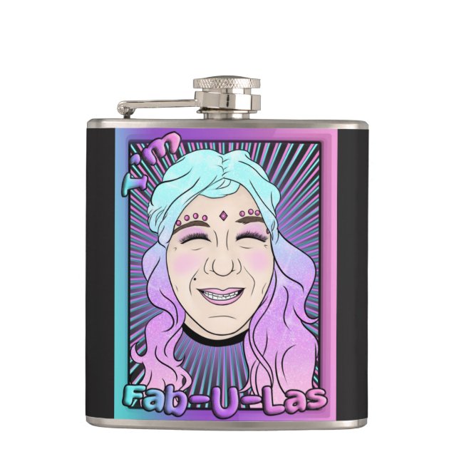 Zer0's Fab-U-Las Vinyl Wrapped Flask Flachmann (Vorderseite)