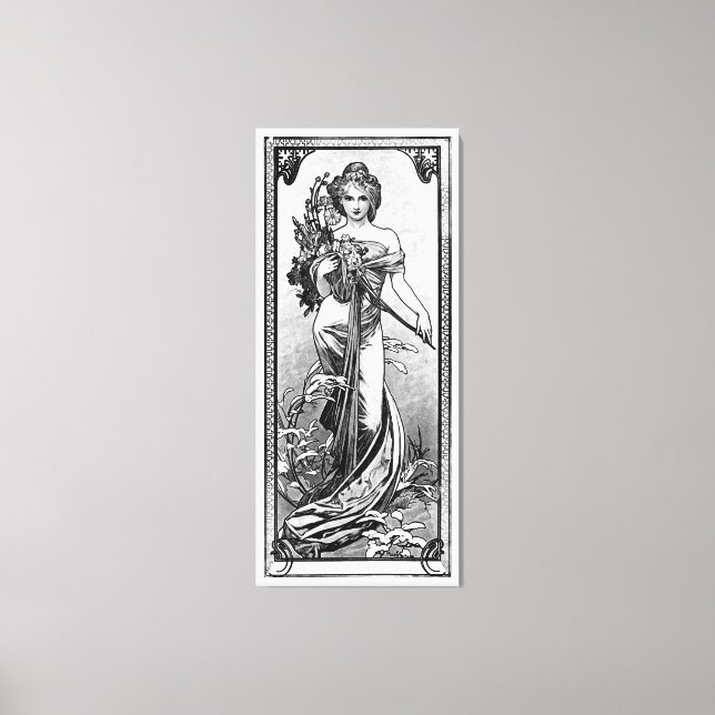 Zerbrochene Blüten von Alphonse Mucha Leinwanddruck (Vorderseite)