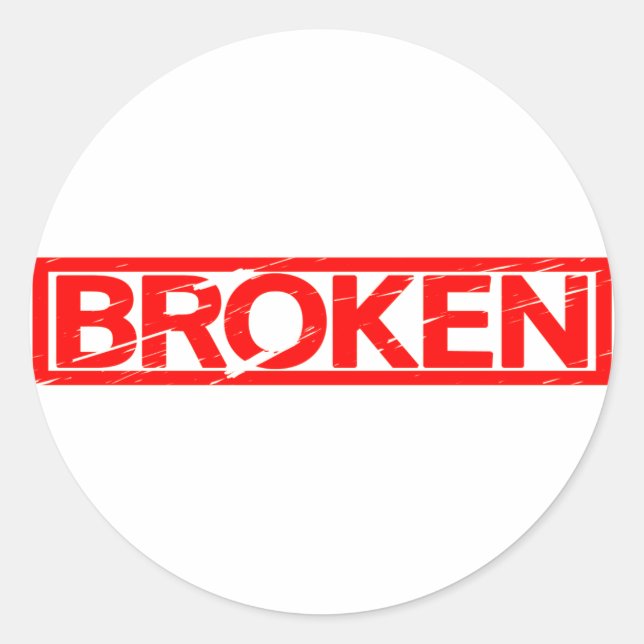 Zerbrochene Briefmarke Runder Aufkleber (Vorderseite)