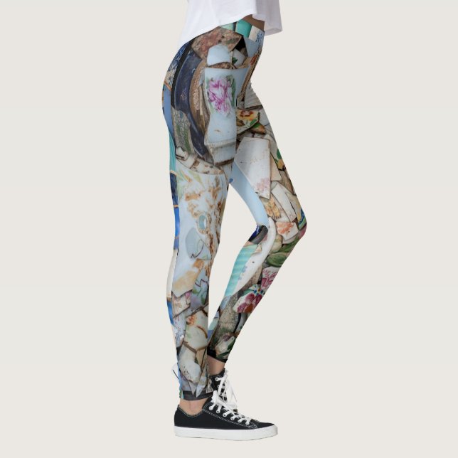 Zerbrochene China Muster Mudlark Leggings. Leggings (Rechts)
