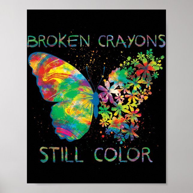 Zerbrochene Crayons immer noch Farben für die Ausw Poster (Vorne)
