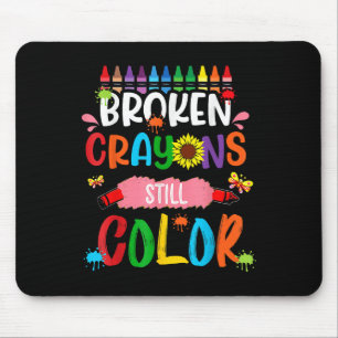 Zerbrochene Crayons immer noch Farbenbewusstsein f Mousepad