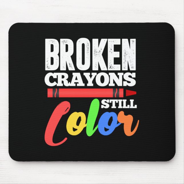 Zerbrochene Crayons immer noch Farbenbewusstsein f Mousepad (Vorne)