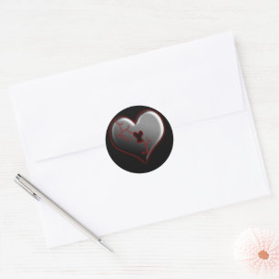 Zerbrochene Herz-Stickers Runder Aufkleber