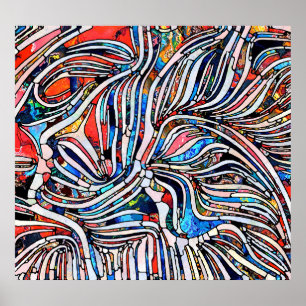 Zerbrochene Texturen: Verbleibte Glass Unity Poster