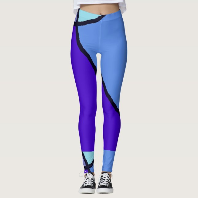 Zerbrochene Tile-Indigos-Leggings Leggings (Vorderseite)