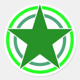 Zerbrochener Zwei-Circle-Star 15 Runder Aufkleber