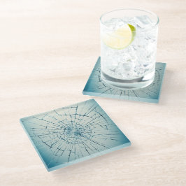 zerbrochenes Glas, gesprungen Glasuntersetzer
