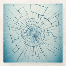 zerbrochenes Glas, gesprungen Glasuntersetzer