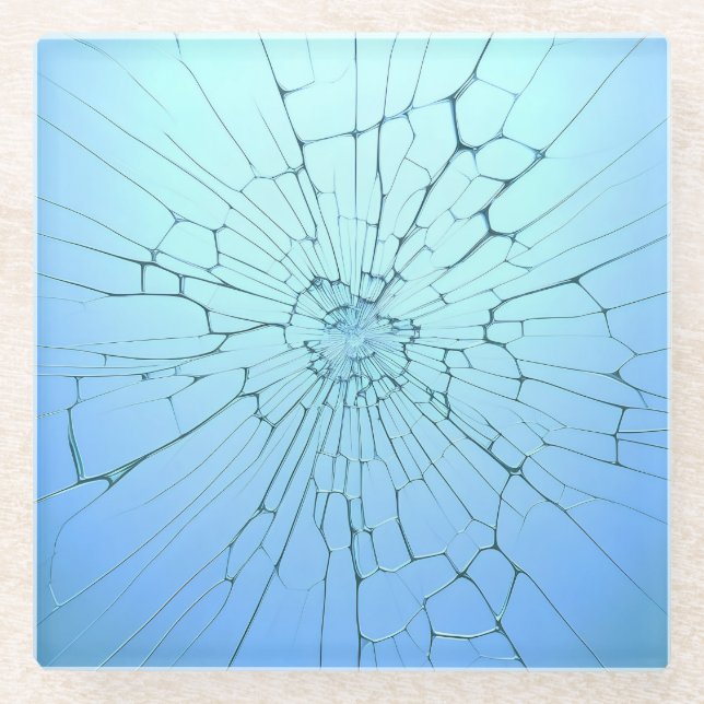 zerbrochenes Glas,  Glasuntersetzer (Vorderseite)