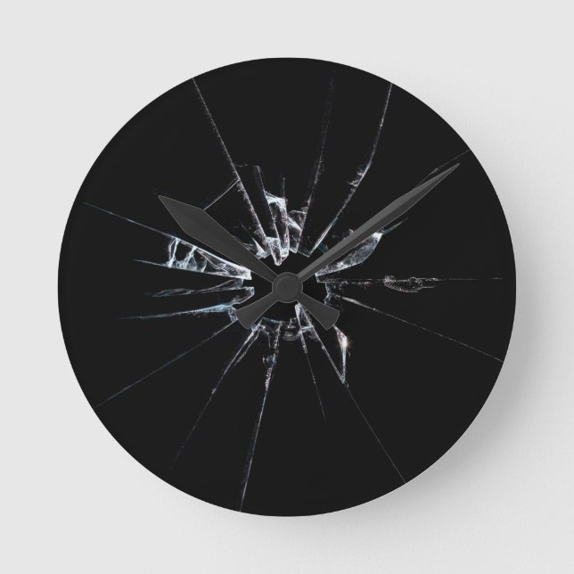 Zerbrochenes Glas Nr. 1 Runde Wanduhr (Vorderseite)