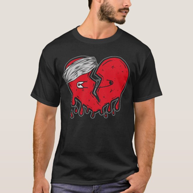 Zerbrochenes Herz Niedlich Herzzerbrochene Liebe T-Shirt (Vorderseite)