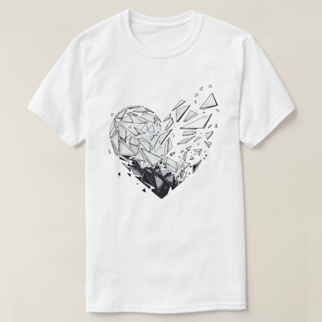 Zerbrochenes Herz T-Shirt (Design vorne)