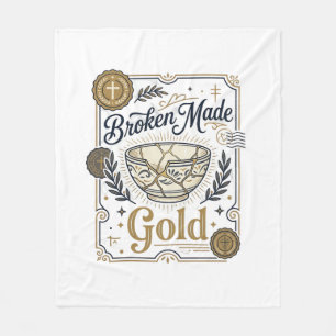 Zerbrochenes wird zu Gold Jesus Kintsugi Zerbroche Fleecedecke