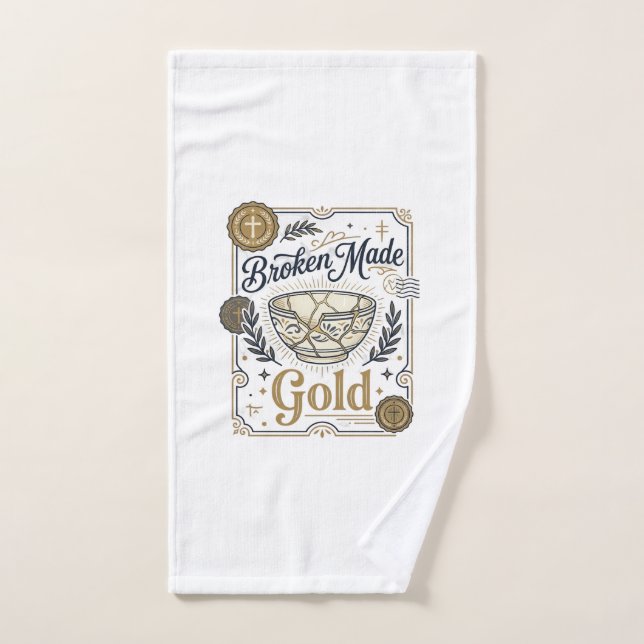 Zerbrochenes wird zu Gold Jesus Kintsugi Zerbroche Handtuch (Handtuch)