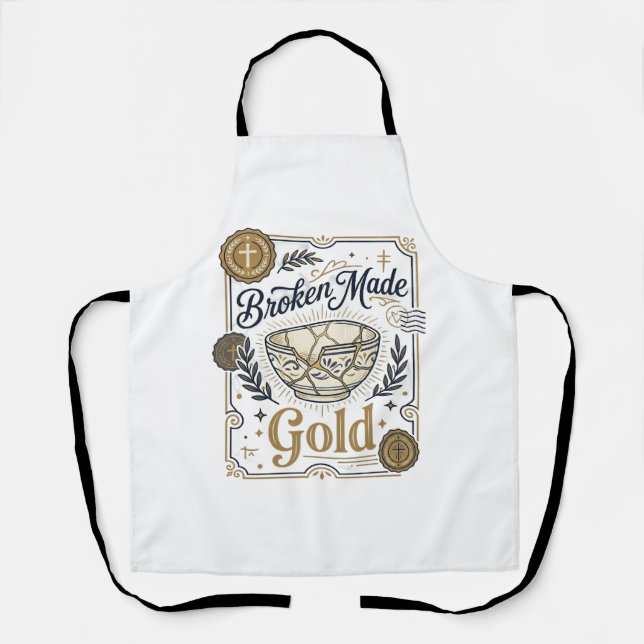 Zerbrochenes wird zu Gold Jesus Kintsugi zerbroche Schürze (Vorderseite)