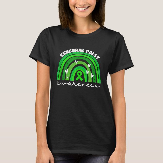 Zerebral Palsy Bewusstsein der Frauen Grüne Schlei T-Shirt (Vorderseite)
