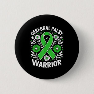 Zerebralparese-Krieger Blumen-CP-Bewusstseinsband Button