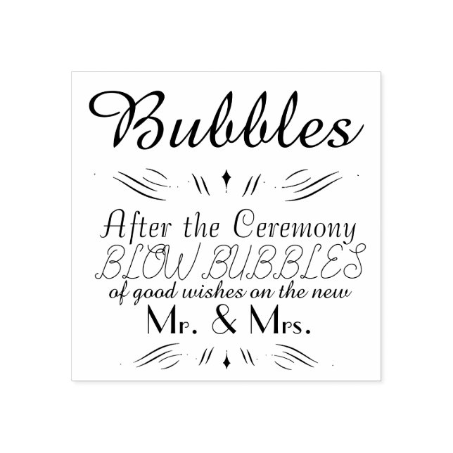 Zeremonie Bubbles Rubber Briefmarke Gummistempel (Prägung)