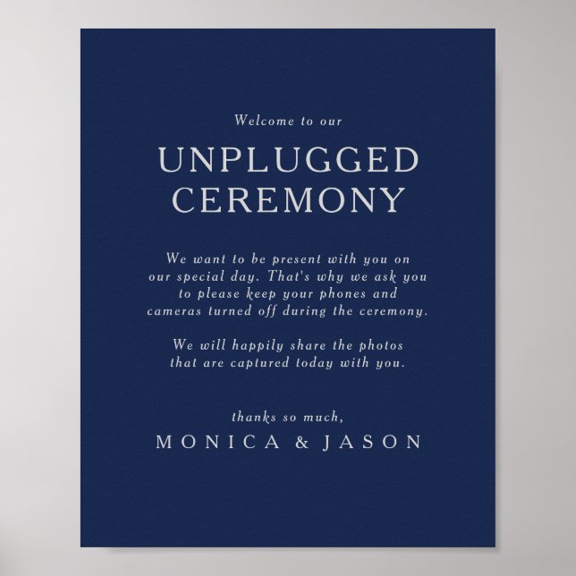 Zeremonie der klassischen Navy Blue Silver Unplugg Poster (Vorne)