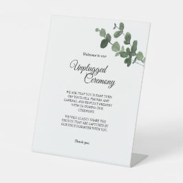 Zeremonie der neutralen botanischen Hochzeit Sockelschild