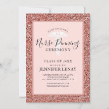 Zeremonie der Pflege Rose Gold Glitzer Caduceus