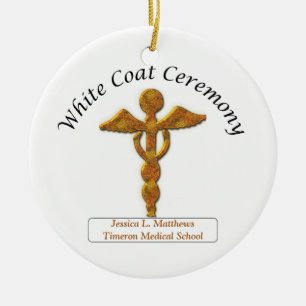 Zeremonie der weißen Matte Gold Medizin, Rundgesc Keramik Ornament