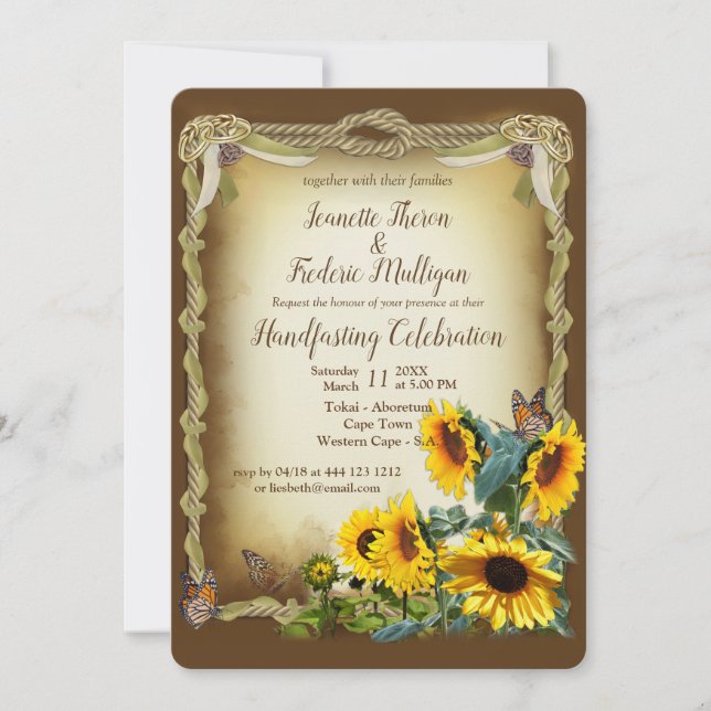 Zeremonie des Handhelds - Den Knoten binden Einladung (Vorderseite)