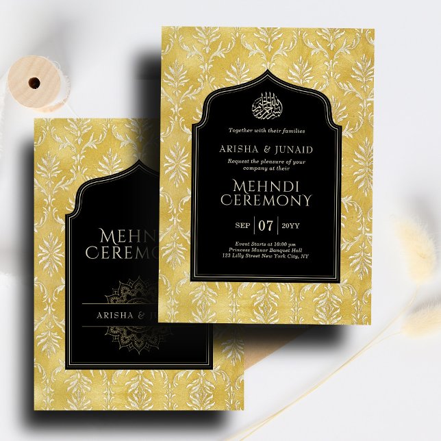 Zeremonie des Islamischen Königs Golden Damask Einladung (Von Creator hochgeladen)