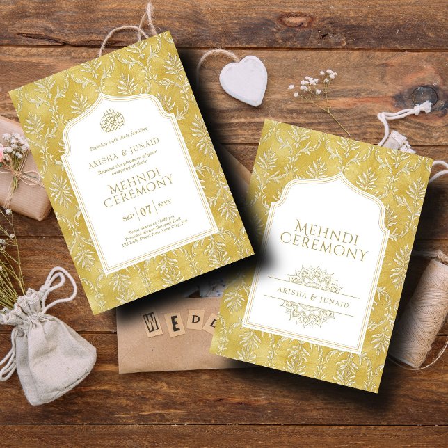 Zeremonie des Islamischen Königs Golden Damask Einladung (Von Creator hochgeladen)