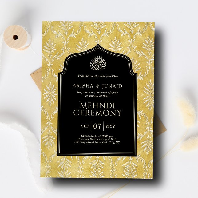 Zeremonie des Islamischen Königs Golden Damask Einladung (Von Creator hochgeladen)