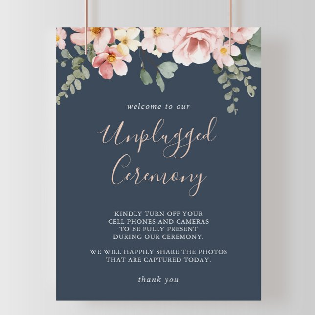 Zeremonie Eukalyptus Garden Rose Floral Unplugged Poster (Von Creator hochgeladen)