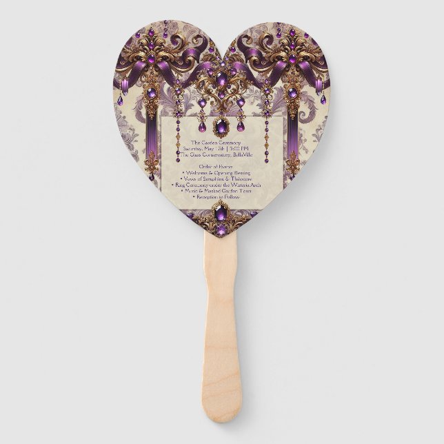 Zeremonie Fan | Wisteria Masquerade Wedding Progra Fächer (Vorderseite)