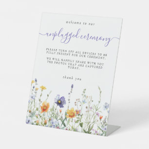 Zeremonie für lebendige Wildblume ohne Stecker Sockelschild