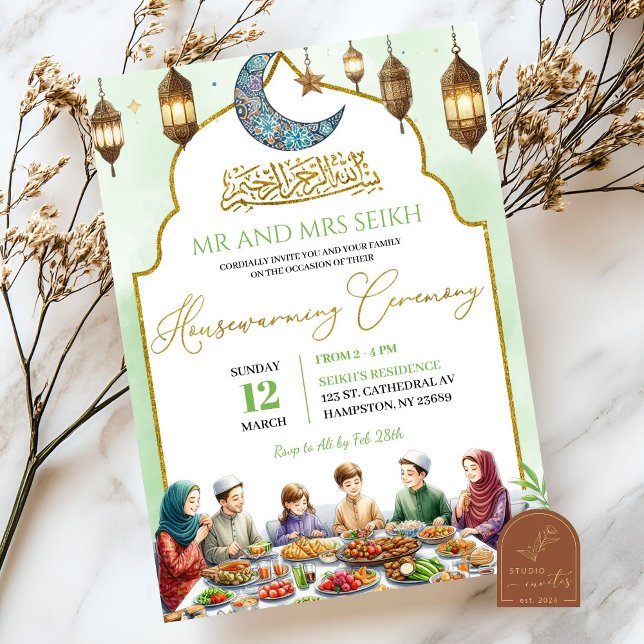 Zeremonie für muslimische Häuser Familienfeier Abe Einladung (Von Creator hochgeladen)