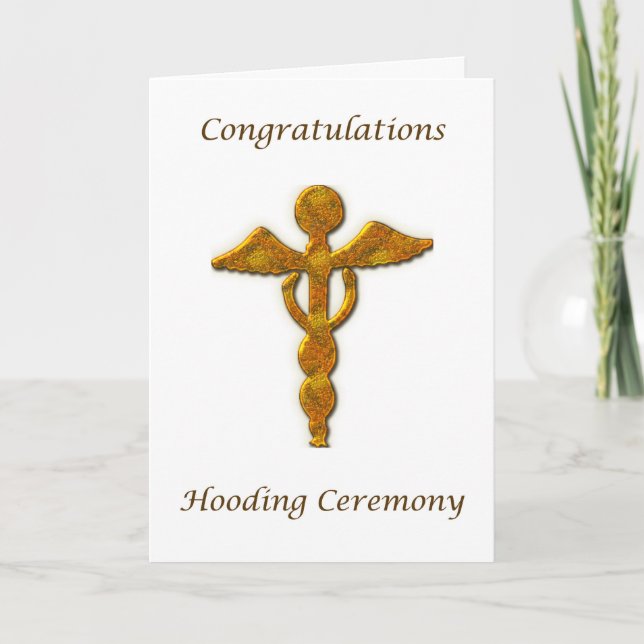 Zeremonie Gold Medical Symbol Glückwunschs Karte (Vorderseite)