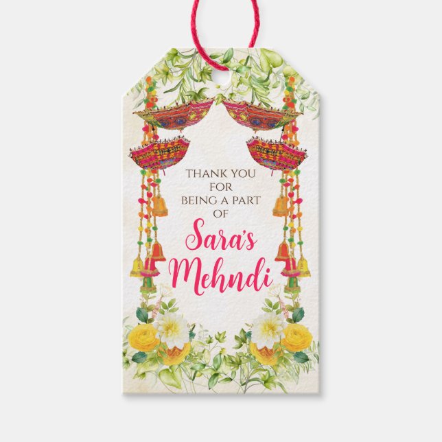 Zeremonie in Mehndi Geschenkanhänger (Vorderseite)