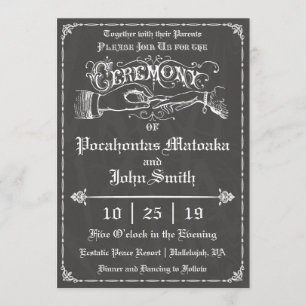 Zeremonie-Vintage Tafel-Hochzeits-Einladung Einladung