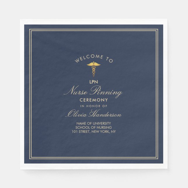 Zeremonie zur Gewinnung von Nurse-Gold-Elegantin Serviette (Vorderseite)