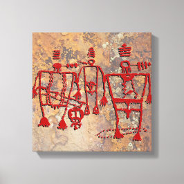 Zeremonielle Tänzer-Petroglyphe Leinwanddruck