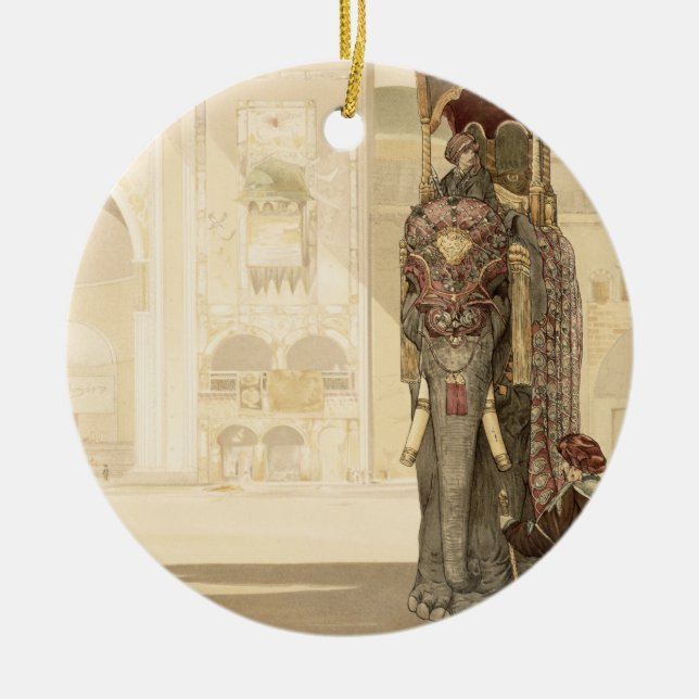 Zeremonieller Elefant, "vom Dschungel-Buch" durch Keramikornament (Vorne)