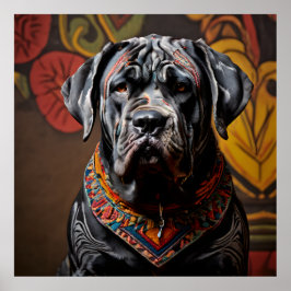 Zeremonieller neapolitanischer Mastiff in Warrior Poster