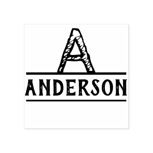 Zerfallene Monogramm-Tinte-Briefmarke modern Gummistempel (Prägung)