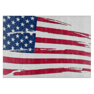 Zerfetzte amerikanische Flagge Schneidebrett