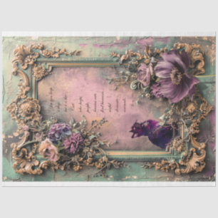 Zerfetzte, shabby-chic- und Blumen- Wortkunst mit Seidenpapier