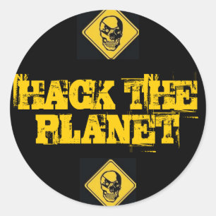 Zerhacken Sie die Planeten-Aufkleber Runder Aufkleber