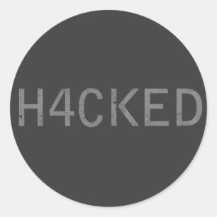zerhackt runder aufkleber